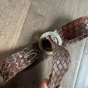 Vintage Y2K‎ Silver Jeans Woven Belt